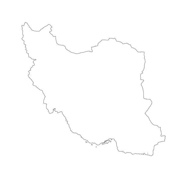 矢量地图伊朗 孤立的矢量插图 黑色的白色背景 Eps — 图库矢量图片