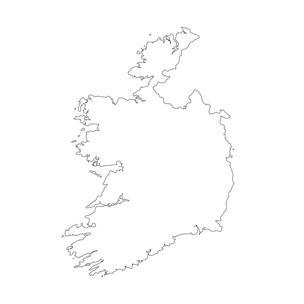Векторная Карта Ирландии Изолированная Векторная Иллюстрация Черный Белом Фоне Эпс — стоковый вектор