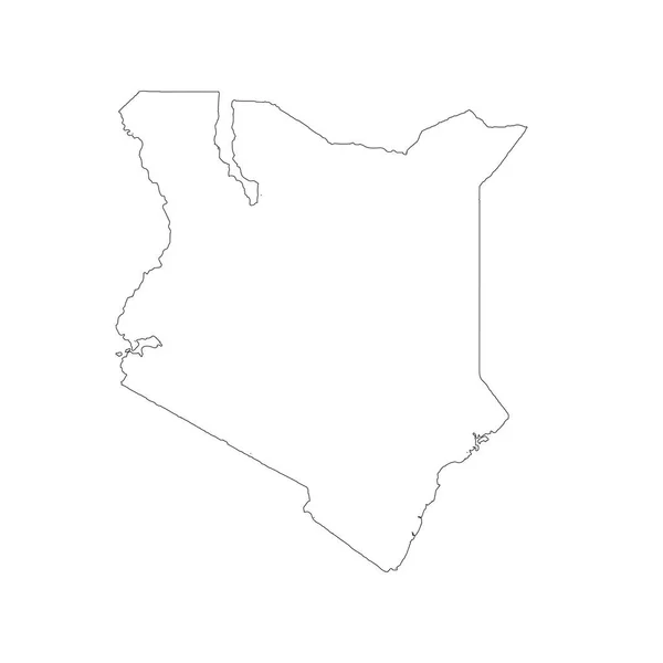 Mapa Vetorial Quénia Ilustração Vetorial Isolada Preto Sobre Fundo Branco — Vetor de Stock