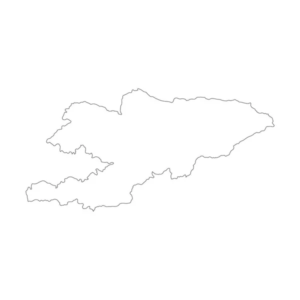 Vektorová Mapa Kyrgyzstánu Izolované Vektorové Ilustrace Černá Bílém Pozadí Obrázek — Stockový vektor