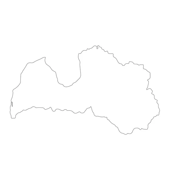 矢量地图拉脱维亚 孤立的矢量插图 黑色的白色背景 Eps — 图库矢量图片