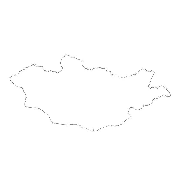 Mapa Vectorial Mongolia Ilustración Vectorial Aislada Negro Sobre Fondo Blanco — Archivo Imágenes Vectoriales