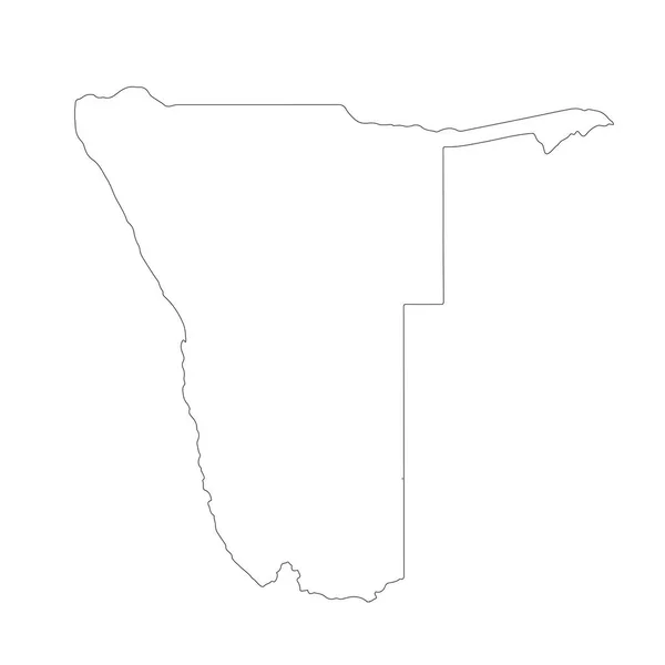 Mapa Vetorial Namíbia Ilustração Vetorial Isolada Preto Sobre Fundo Branco — Vetor de Stock