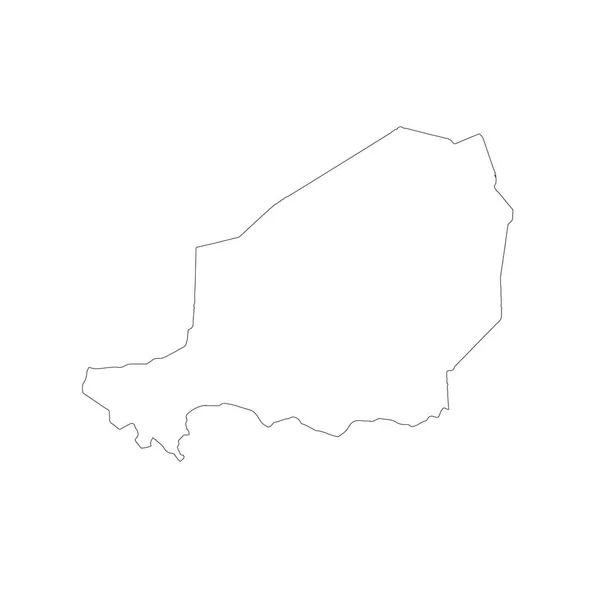 Kaart Van Vector Niger Geïsoleerde Vector Illustratie Zwart Een Witte — Stockvector