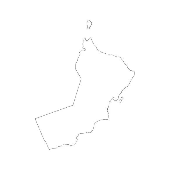 Mapa Vectorial Omán Ilustración Vectorial Aislada Negro Sobre Fondo Blanco — Archivo Imágenes Vectoriales