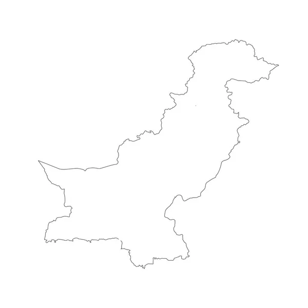 Mapa Vetorial Paquistão Ilustração Vetorial Isolada Preto Sobre Fundo Branco — Vetor de Stock