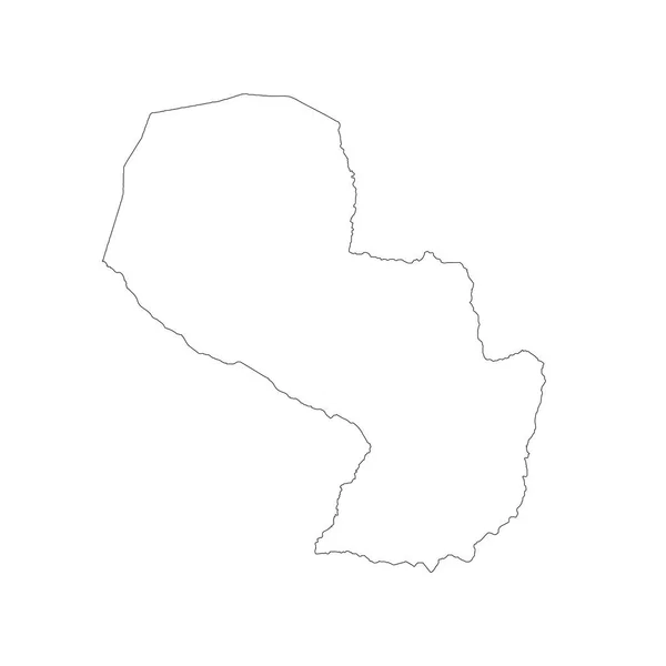 Carte Vectorielle Paraguay Illustration Vectorielle Isolée Noir Sur Fond Blanc — Image vectorielle