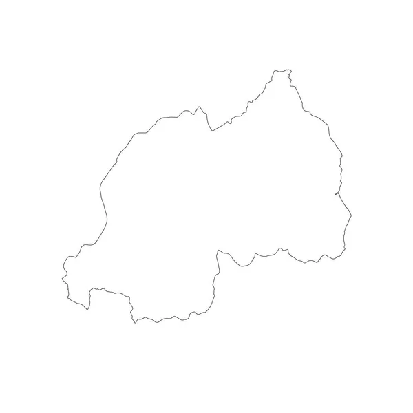 Carte Vectorielle Rwanda Illustration Vectorielle Isolée Noir Sur Fond Blanc — Image vectorielle