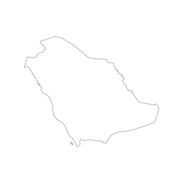 Carte Vectorielle Arabie Saoudite Illustration Vectorielle Isolée Noir Sur Fond — Image vectorielle