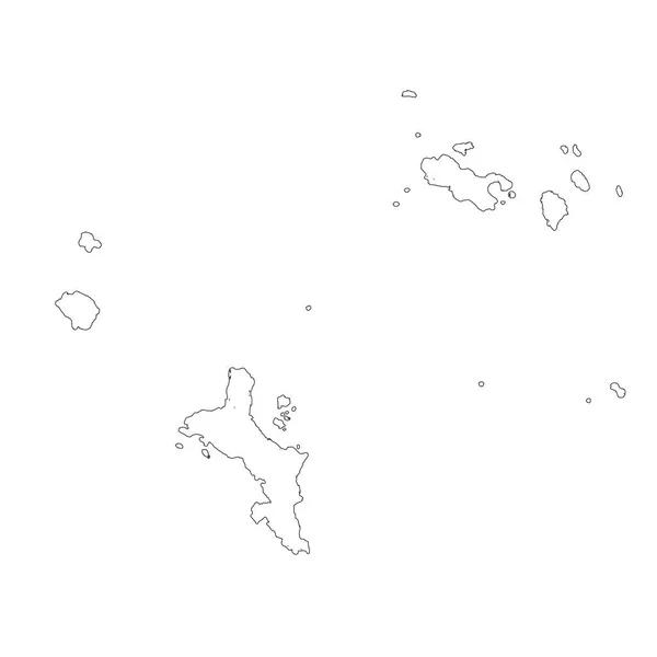 Peta Vektor Seychelles Dan Victoria Ilustrasi Vektor Terisolasi Hitam Latar - Stok Vektor