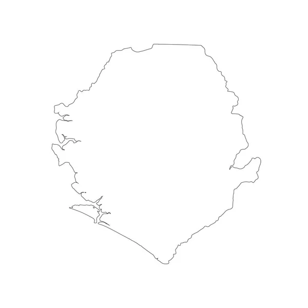 Mapa Vetorial Serra Leoa Ilustração Vetorial Isolada Preto Sobre Fundo — Vetor de Stock