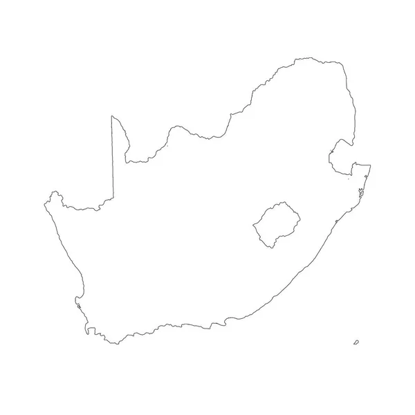 Mapa Vectorial Sudáfrica Ilustración Vectorial Aislada Negro Sobre Fondo Blanco — Vector de stock