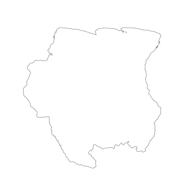 ベクトル マップ スリナム 分離ベクトル図です 白背景に黒 Eps — ストックベクタ