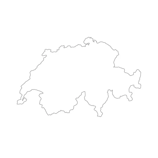 Mapa Vectorial Suiza Ilustración Vectorial Aislada Negro Sobre Fondo Blanco — Vector de stock
