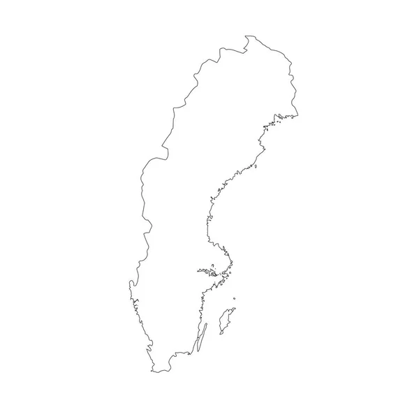 Векторная Карта Швеции Изолированная Векторная Иллюстрация Черный Белом Фоне Эпс — стоковый вектор