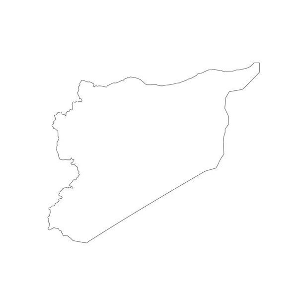 Mapa Vectorial Siria Ilustración Vectorial Aislada Negro Sobre Fondo Blanco — Archivo Imágenes Vectoriales