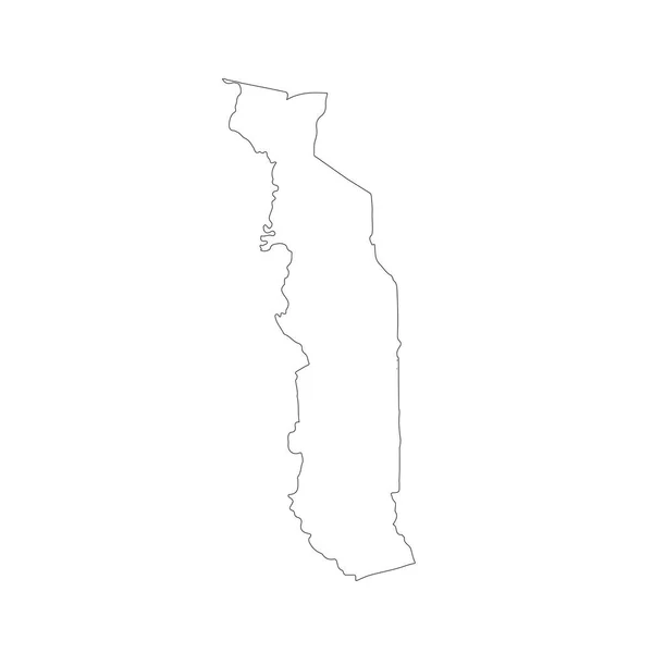 Peta Vektor Togo Ilustrasi Vektor Terisolasi Hitam Latar Belakang Putih - Stok Vektor