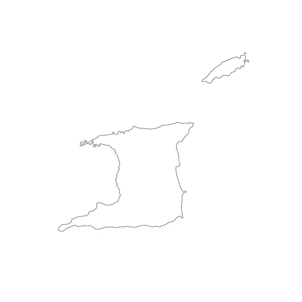 Mapa Vectorial Trinidad Tobago Ilustración Vectorial Aislada Negro Sobre Fondo — Vector de stock