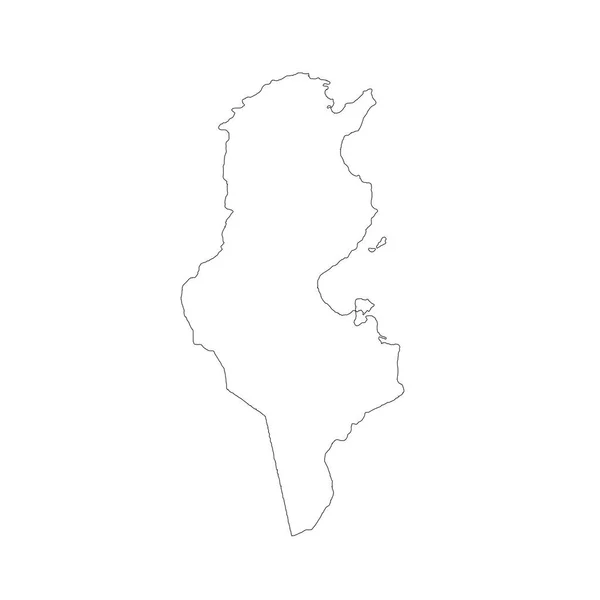Вектор Карта Тунісу Ізольована Векторні Ілюстрації Чорний Білому Тлі Eps — стоковий вектор