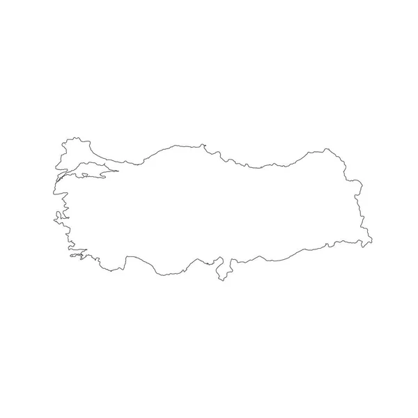 Vektorová Mapa Turecka Izolované Vektorové Ilustrace Černá Bílém Pozadí Obrázek — Stockový vektor