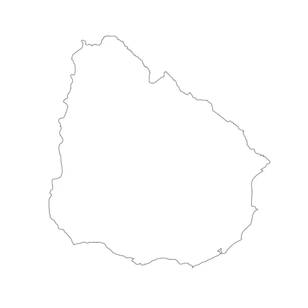 Carte Vectorielle Uruguay Illustration Vectorielle Isolée Noir Sur Fond Blanc — Image vectorielle