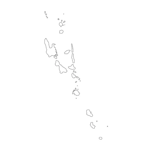 Vektorkarte Vanuatu Isolierte Vektorillustration Schwarz Auf Weißem Hintergrund Folge Abbildung — Stockvektor