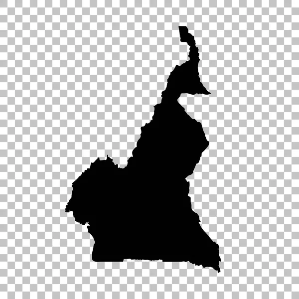 Vektorkarte Kamerun Isolierte Vektorillustration Schwarz Auf Weißem Hintergrund Folge Abbildung — Stockvektor