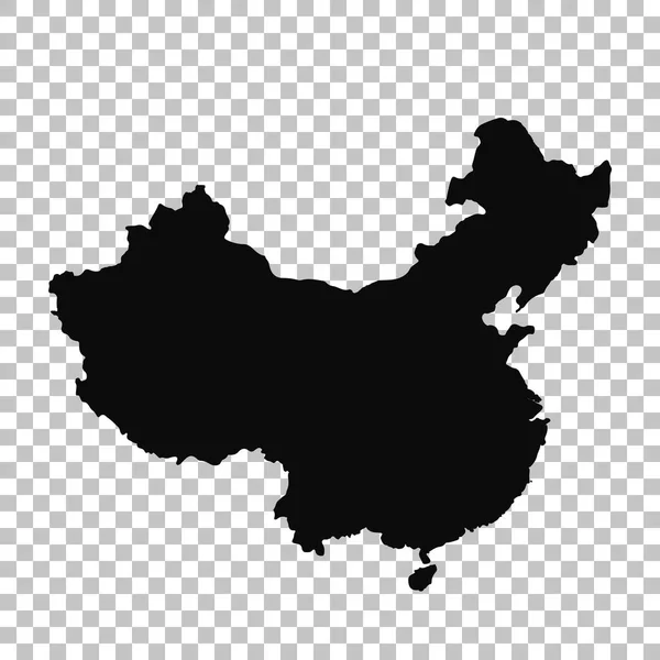 Wektor Mapa Chiny Białym Tle Wektor Ilustracja Czarny Białym Tle — Wektor stockowy