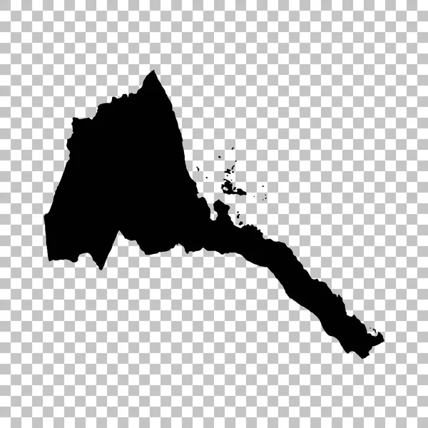 Vector Χάρτη Ερυθραίας Απομονωμένη Διανυσματικά Εικονογράφηση Μαύρο Άσπρο Φόντο Εικονογράφηση — Διανυσματικό Αρχείο