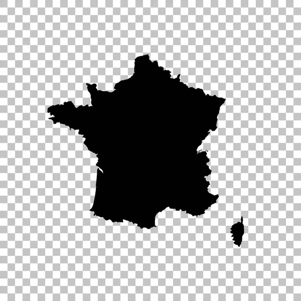 Vektorkarte Frankreich Isolierte Vektorillustration Schwarz Auf Weißem Hintergrund Folge Abbildung — Stockvektor