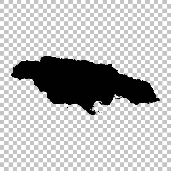 Mappa Vettoriale Giamaica Illustrazione Del Vettore Isolato Nero Sfondo Bianco — Vettoriale Stock