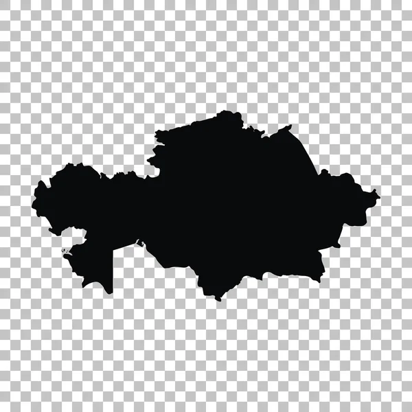 Vektör harita Kazakistan. İllüstrasyon izole vektör. Beyaz arka plan üzerine siyah. EPS 10 illüstrasyon.