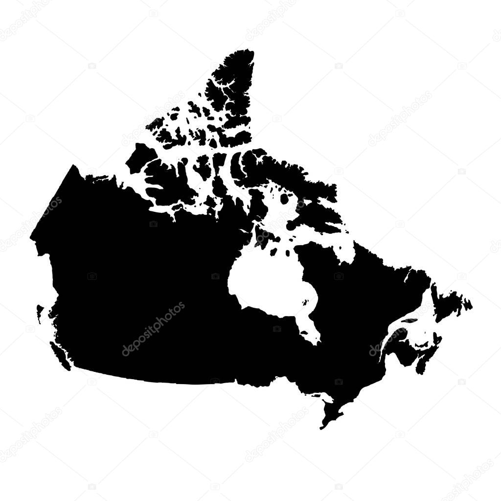 Vector map Canada. Isolated vector Illustration. Black on White background. EPS 10 Illustration.
