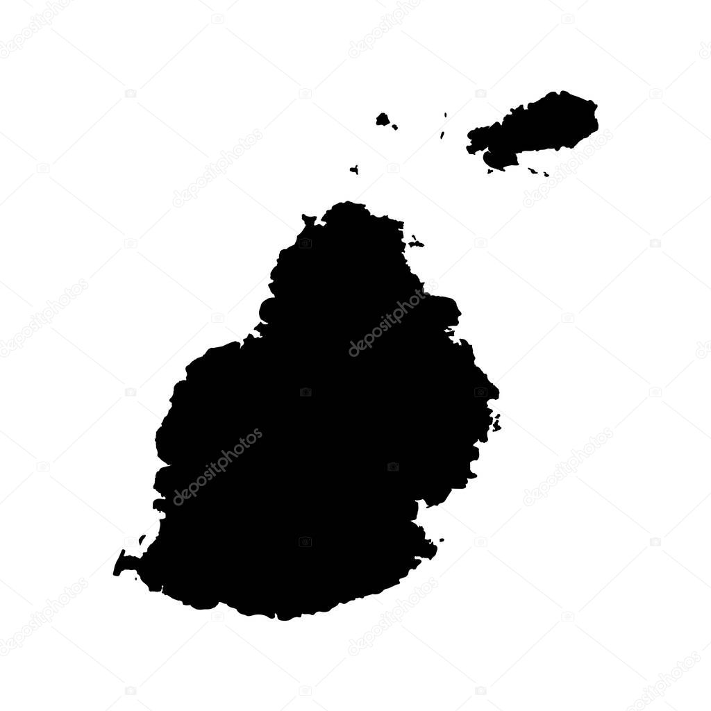 Vector map Mauritius. Isolated vector Illustration. Black on White background. EPS 10 Illustration.