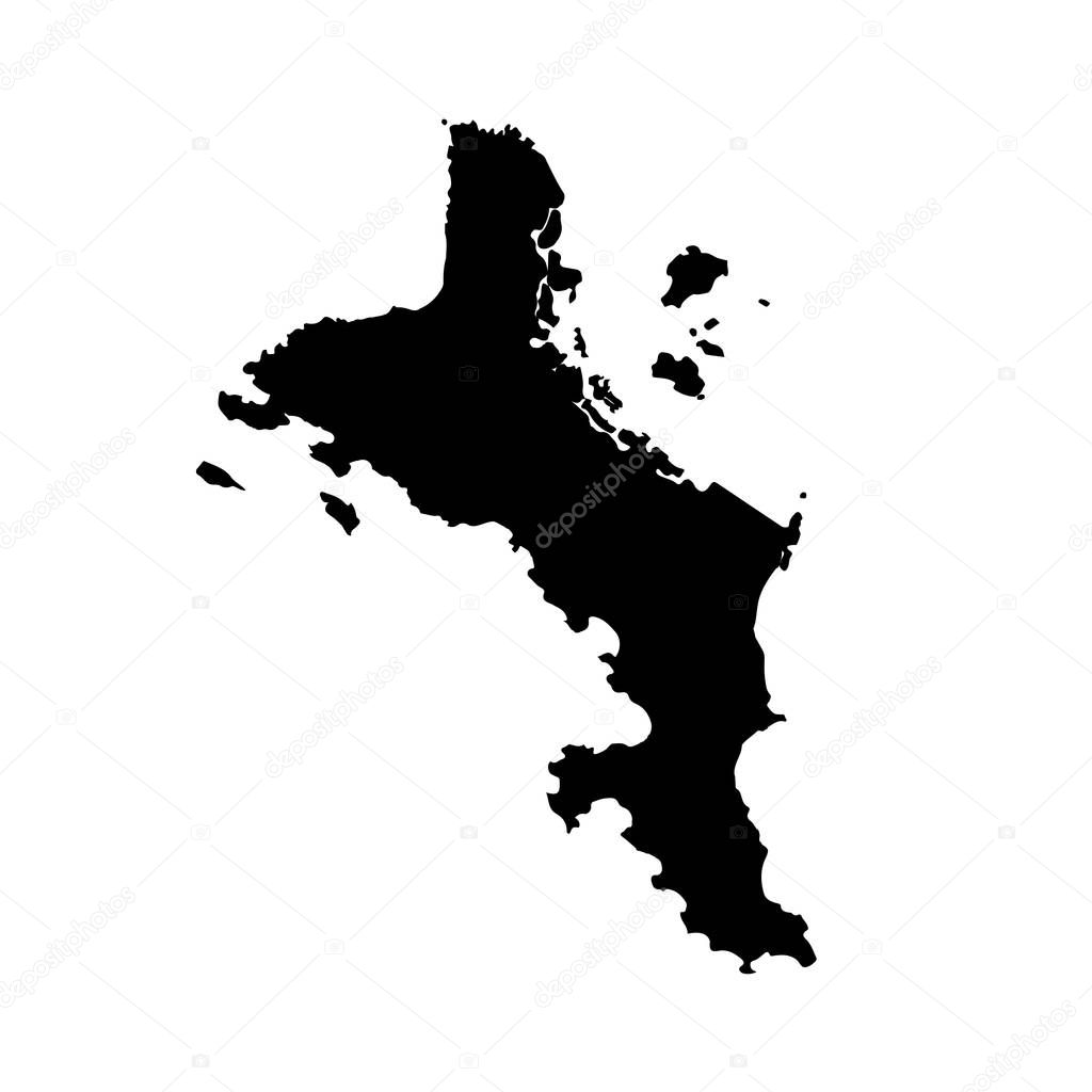 Vector map Seychelles. Isolated vector Illustration. Black on White background. EPS 10 Illustration.