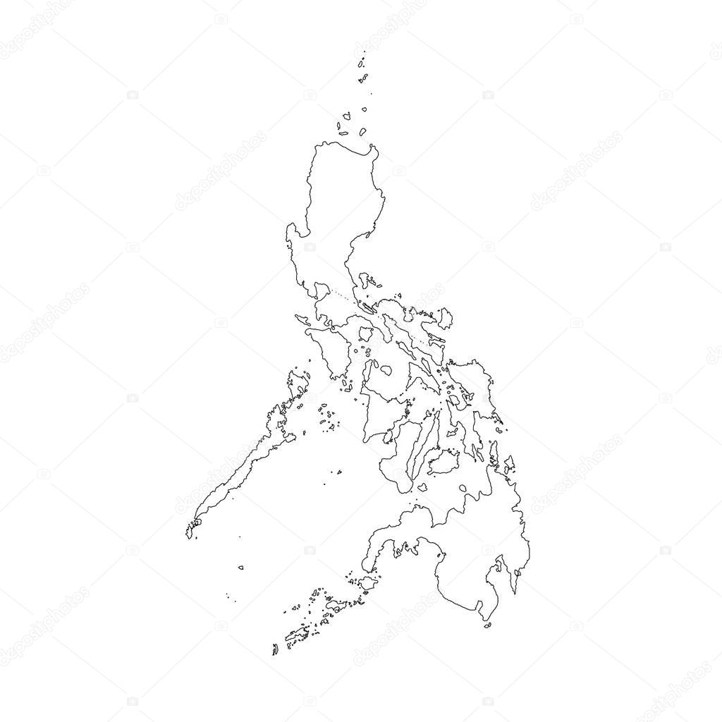 Black and white philippine map | Vector Map Philippines Isolated Vector