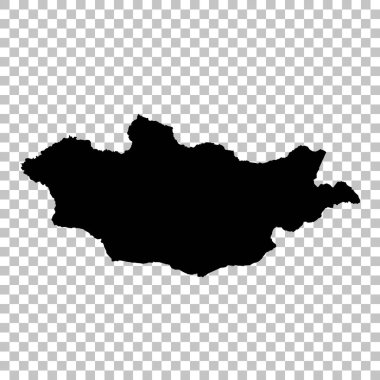 Vektör harita Moğolistan. İllüstrasyon izole vektör. Beyaz arka plan üzerine siyah. EPS 10 illüstrasyon.