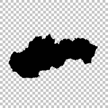 Vektör harita Slovakya. İllüstrasyon izole vektör. Beyaz arka plan üzerine siyah. EPS 10 illüstrasyon.