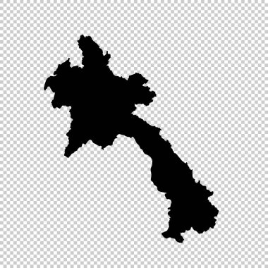 Vektör harita Laos. İllüstrasyon izole vektör. Beyaz arka plan üzerine siyah. EPS 10 illüstrasyon.