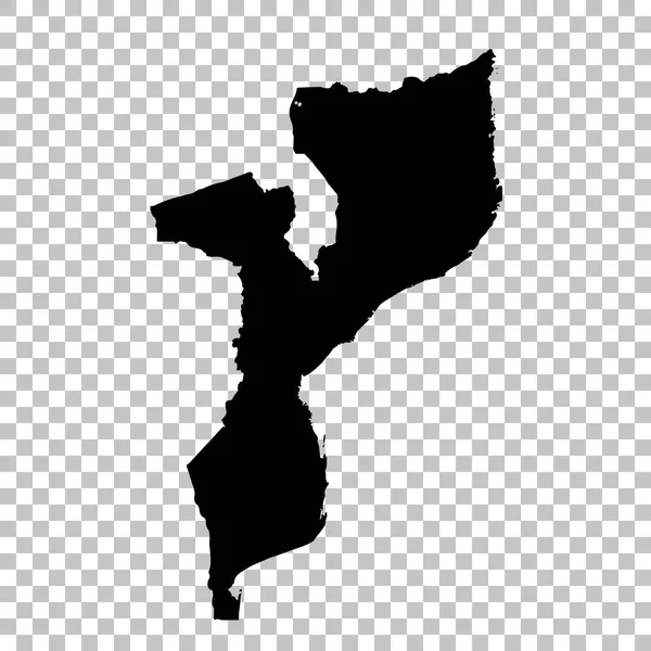 ベクトル地図モザンビーク 分離ベクトル図です 白背景に黒 Eps — ストックベクタ