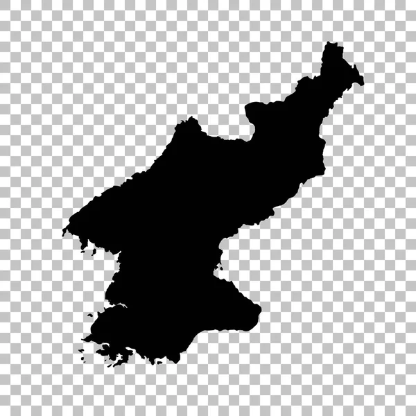 Векторная Карта Северная Корея Изолированная Векторная Иллюстрация Черный Белом Фоне — стоковый вектор