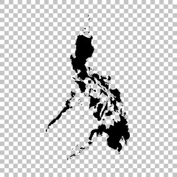 ベクトル地図フィリピン 分離ベクトル図です 白背景に黒 Eps — ストックベクタ
