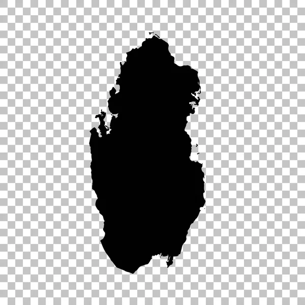 矢量地图卡塔尔 孤立的矢量插图 黑色的白色背景 Eps — 图库矢量图片