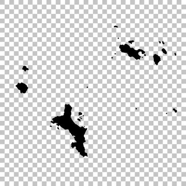 Вектор Карту Сейшельських Островів Вікторія Ізольована Векторні Ілюстрації Чорний Білому — стоковий вектор