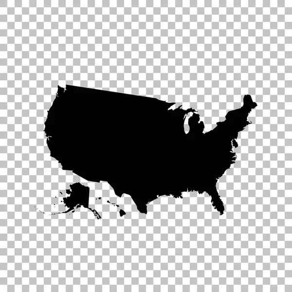 Mapa Vectorial Usa Ilustración Vectorial Aislada Negro Sobre Fondo Blanco — Vector de stock
