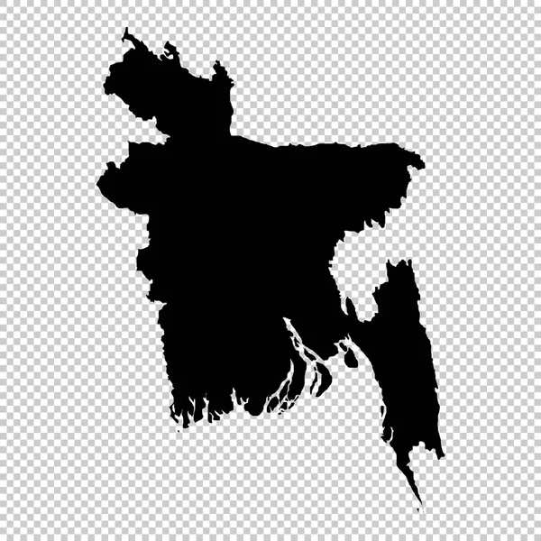 ベクトル地図バングラデシュ 分離ベクトル図です 白背景に黒 Eps — ストックベクタ