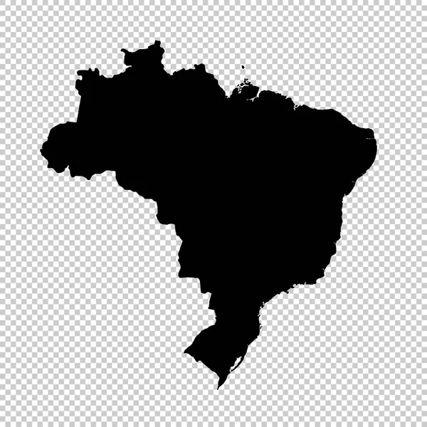 Mapa Vetorial Brasil Ilustração Vetorial Isolada Preto Sobre Fundo Branco — Vetor de Stock