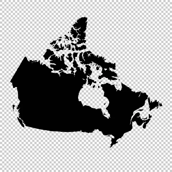 Kaart Van Vector Canada Geïsoleerde Vector Illustratie Zwart Een Witte — Stockvector