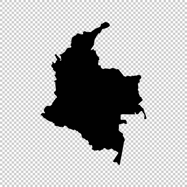 Mapa Vectorial Colombia Ilustración Vectorial Aislada Negro Sobre Fondo Blanco — Archivo Imágenes Vectoriales