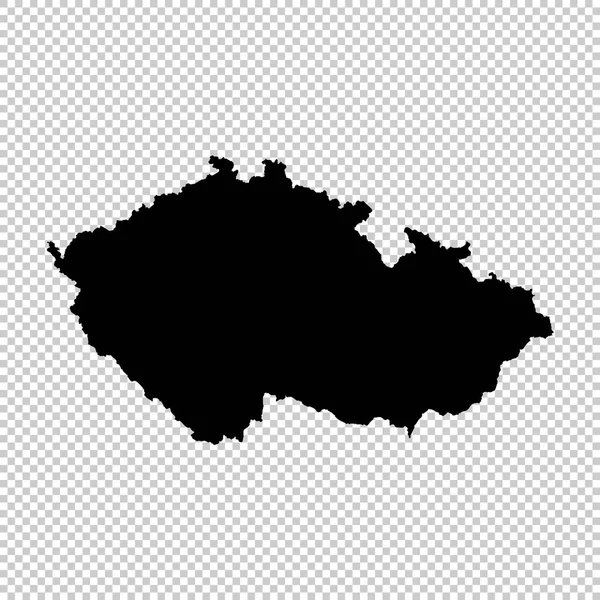 矢量地图捷克共和国 孤立的矢量插图 黑色的白色背景 Eps — 图库矢量图片